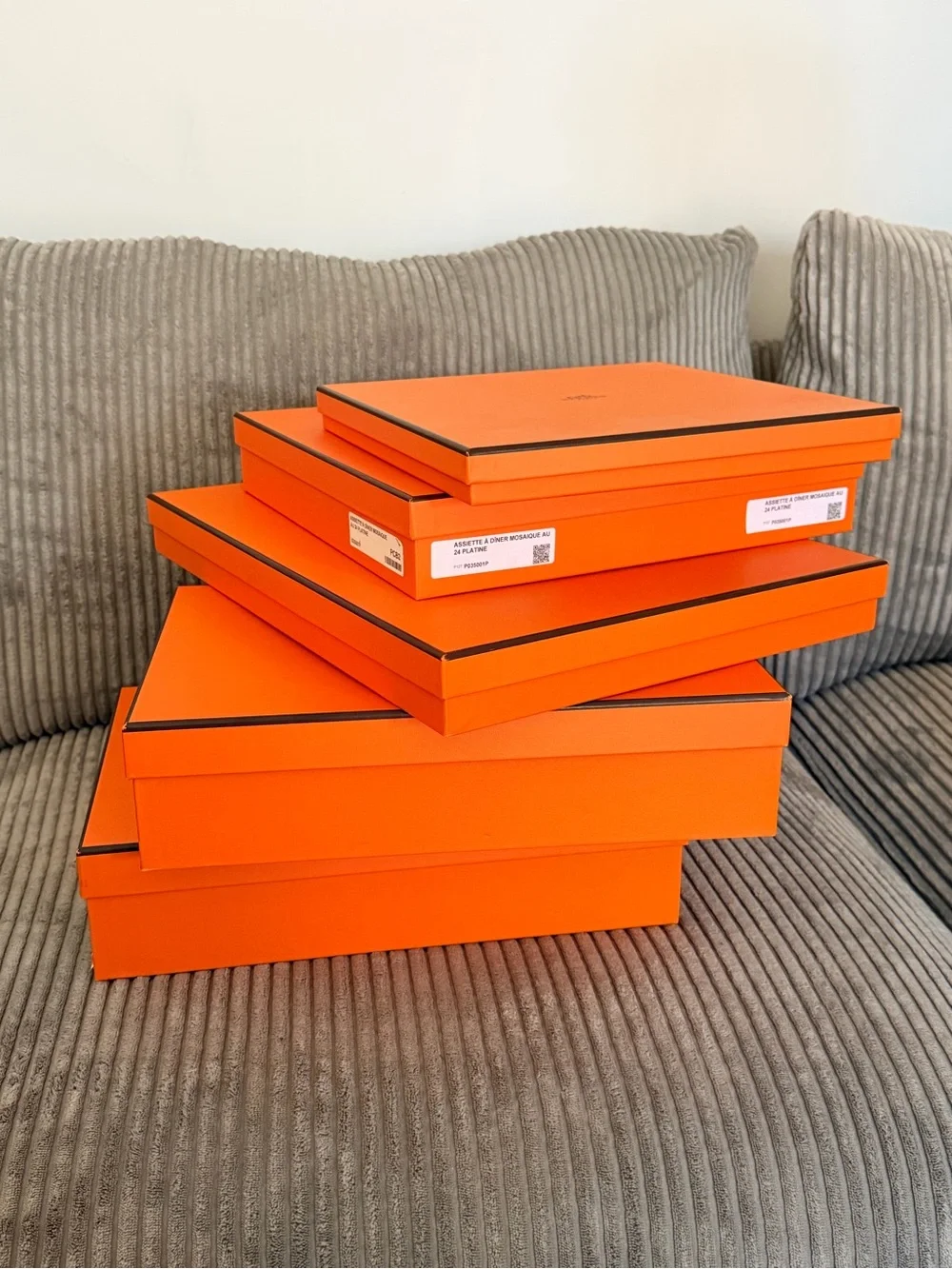 Orange Designer Boxes - Stack of Luxury Storage Boxes